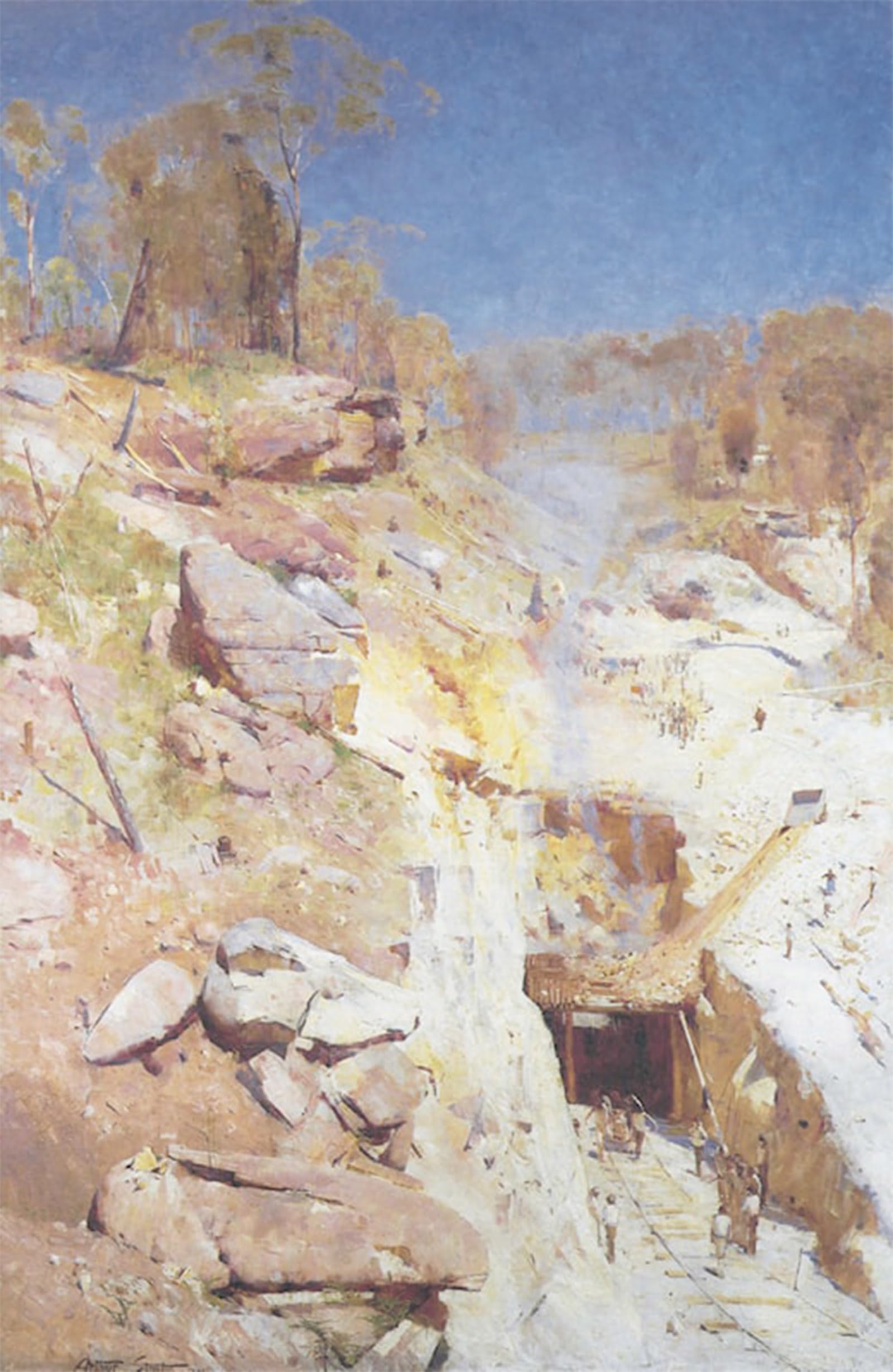 ARTXLXXBN Famous Art Print Poster Vintage Wall Art Fire's on by Arthur Streeton Canvas Art Poster for Home Decor 60x90cm