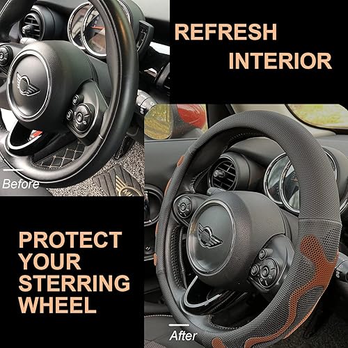 Miniatura 10 de PINCTROT Comfy Grip - Funda para volante, diseño antideslizante, universal de 14.5-15 pulgadas (azul silicona)