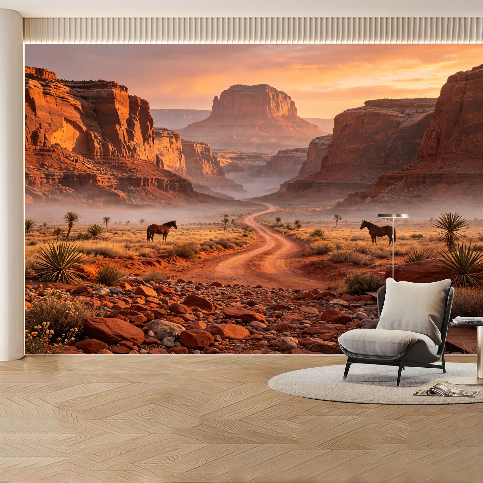 Custom Wall Mural Wallpaper Aurora Forest Nature Landscape 3D Effect Wall Decor Large Wall Art Misty Nordic Luxury Removable SelfAdhesive Large Photo for Living Room， Bedroom， Office