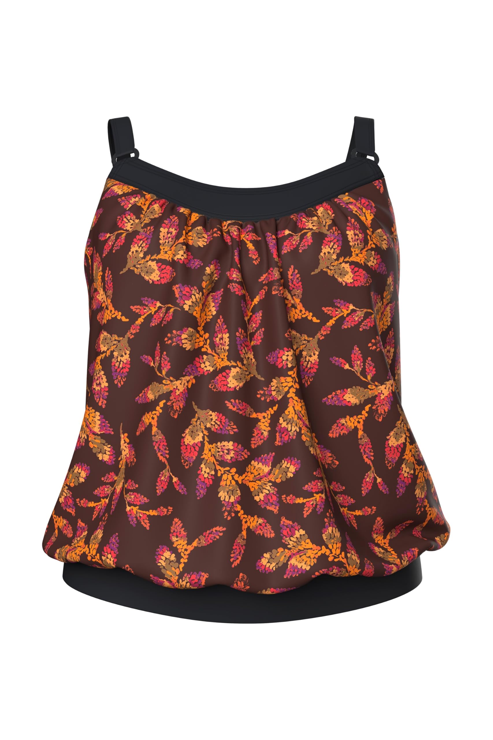 Ulla Popken Tankini, Blätter, Softcups, Träger Verstellbar Parte Superior de Bikini Mujer (Pack de 1)