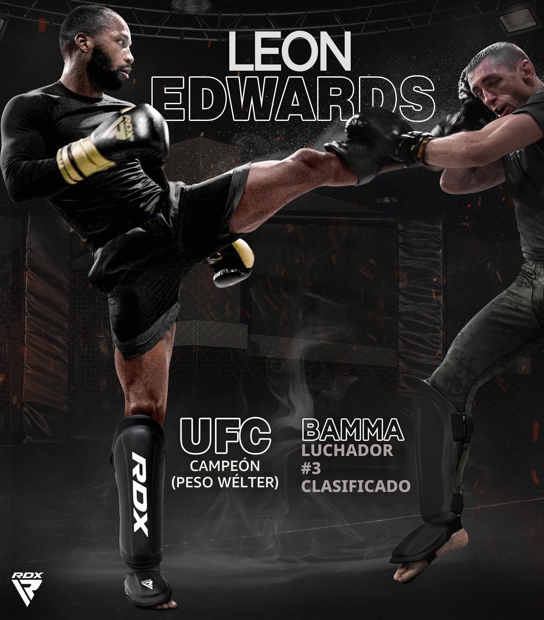 RDX MMA - Espinilleras para Empeine (Equipo de protección para Entrenamiento de Boxeo tailandés), Color Negro