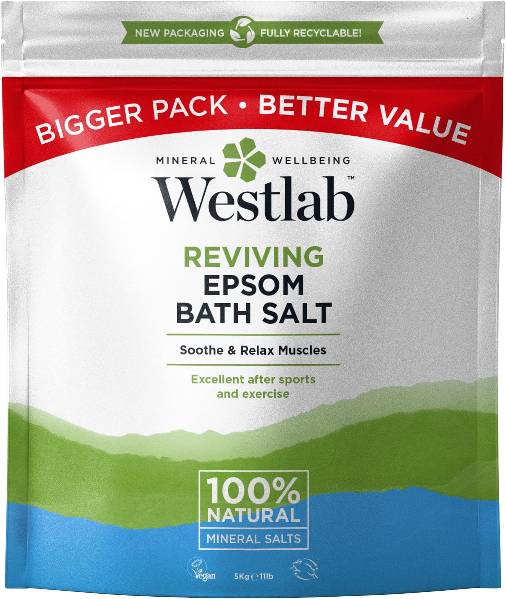 WESTLAB LTD Epsom Bath Salts 5kg (Pack of 2)