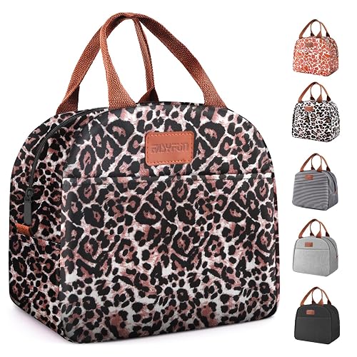 EASYFUN Lunch Bag for Women and Men Panther Brown