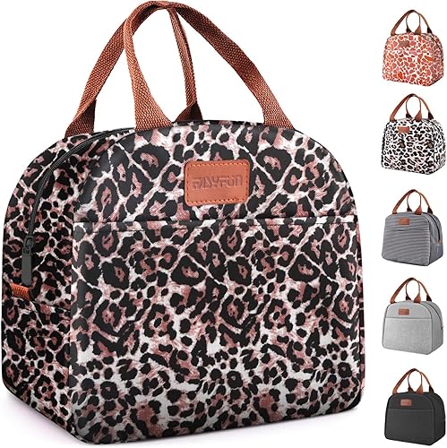 EASYFUN Bolsa de almuerzo para mujeres y hombres, lonchera aislada a prueba de fugas con gran capacidad, bolsa de mano enfriadora para el trabajo,