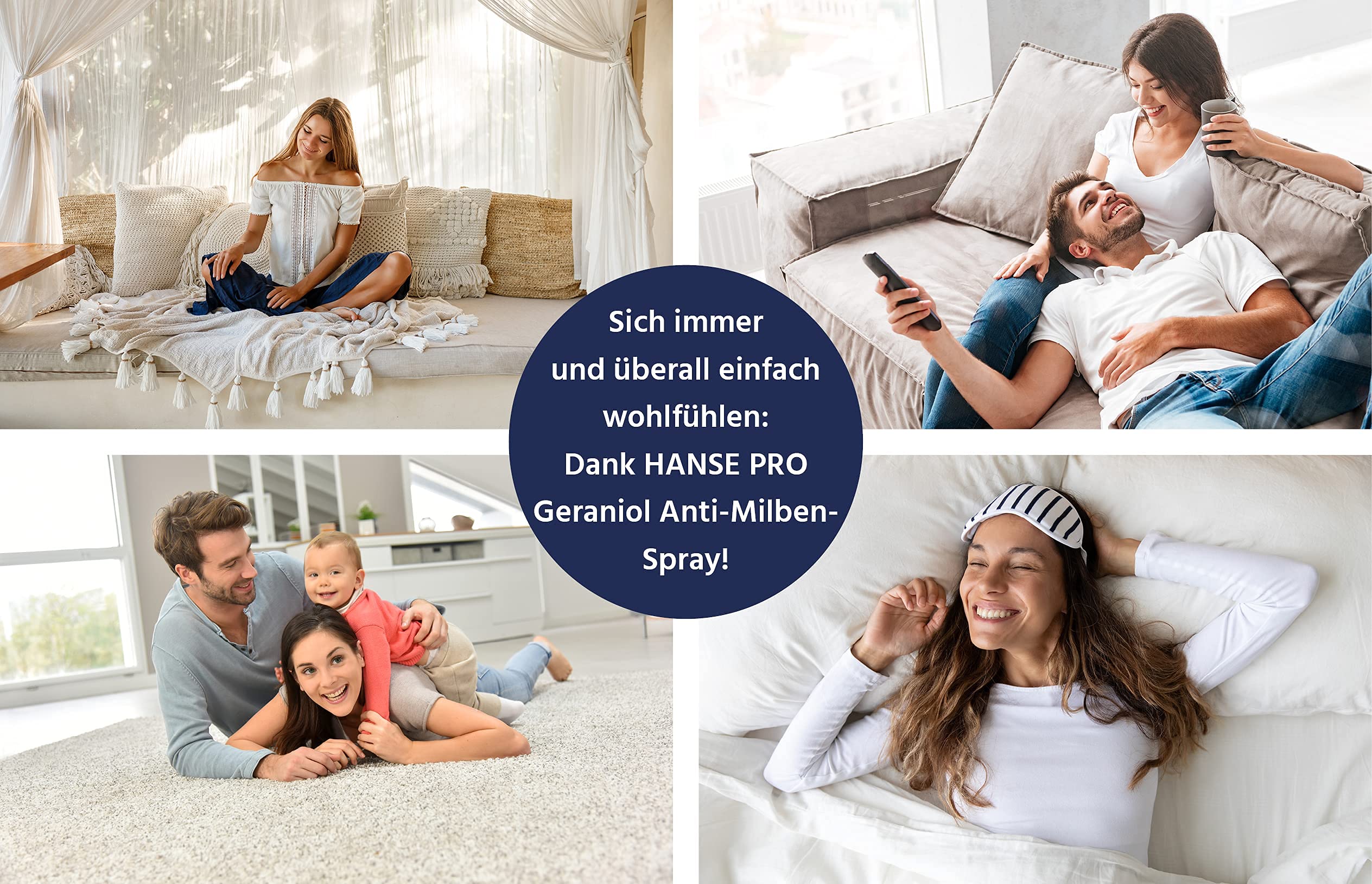 HANSE PRO Geraniol Anti-Milben-Mittel, 5 Liter Kanister I Hausstaub-Spray I Milbenschutz I hochwirksames Spray gegen Milben- & Bettwanzen I Hausstaubmilben-Allergie I Milbenbekämpfung