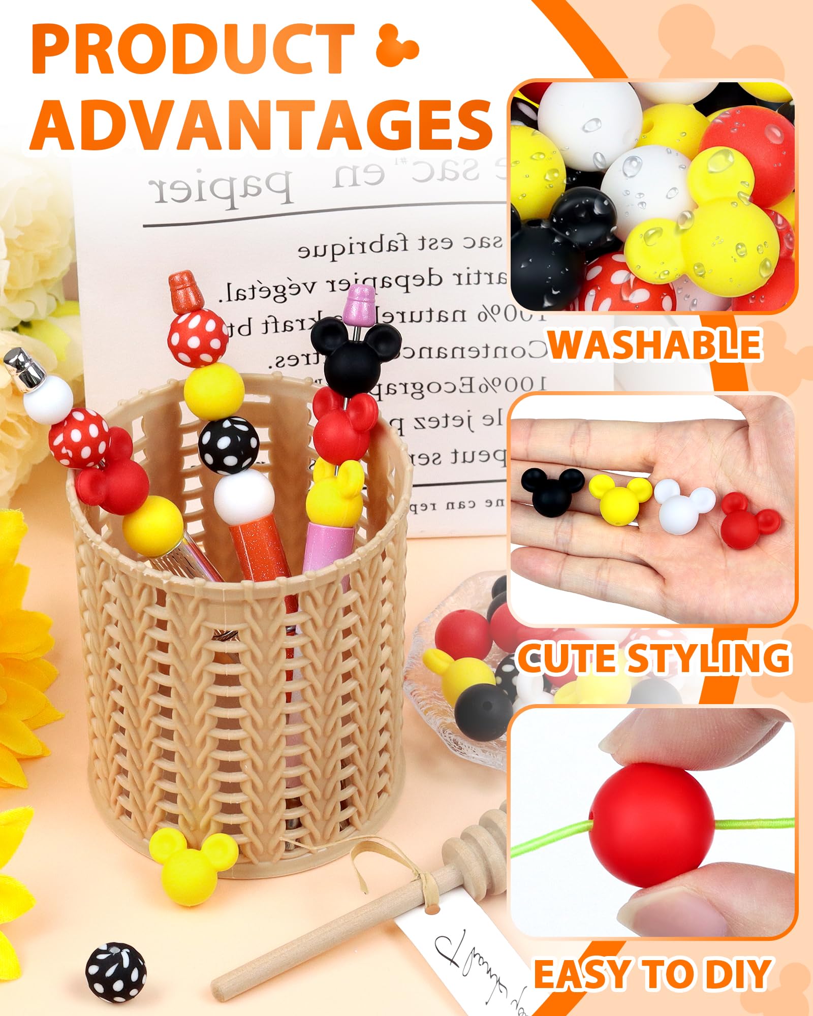 FIVEIZERO Silikonperlen-Set – Schwarz & Weiß – 106 Stück Für Schmuck, Armbänder & DIY