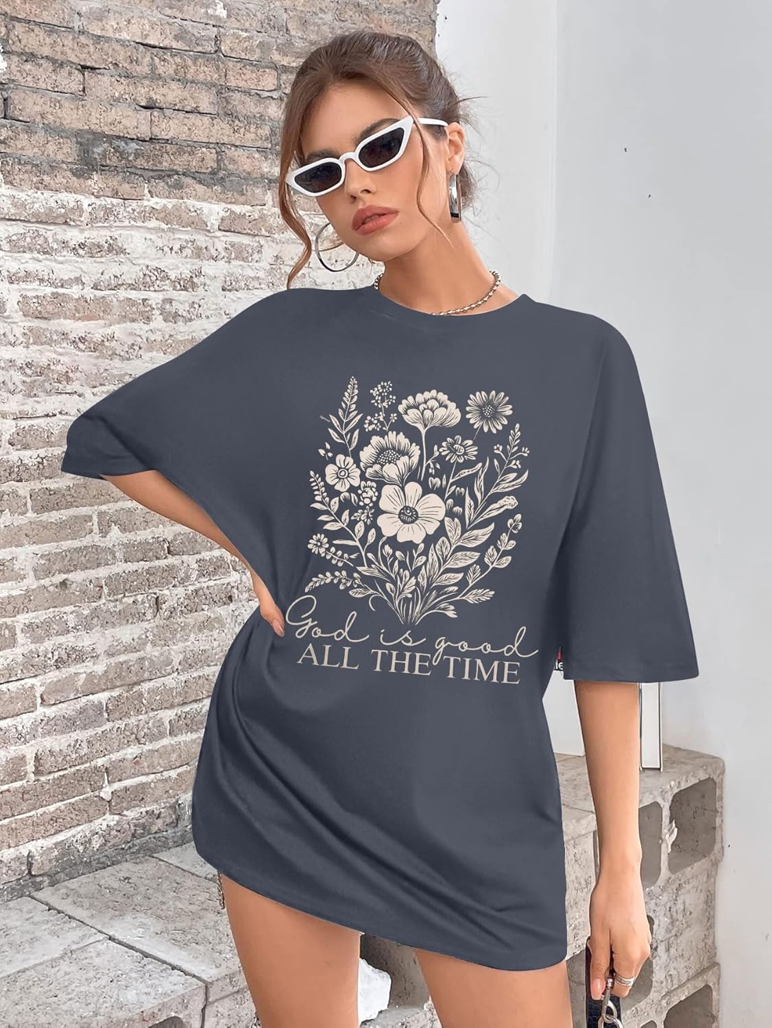 Christian Shirts for Women Oversized Fruit of The Spirit Shirt Jesus Religious Tee Bible Verse Inspirational Tops - Image 2