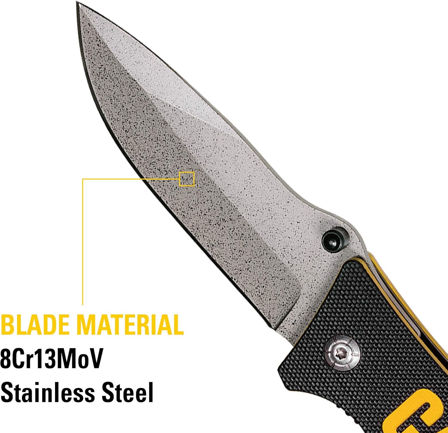 Cat Drop Point Folding Knife, G-10 Handle, 8Cr13MoV Stainless Steel Blade, EDC Outdoor Camping Knife
