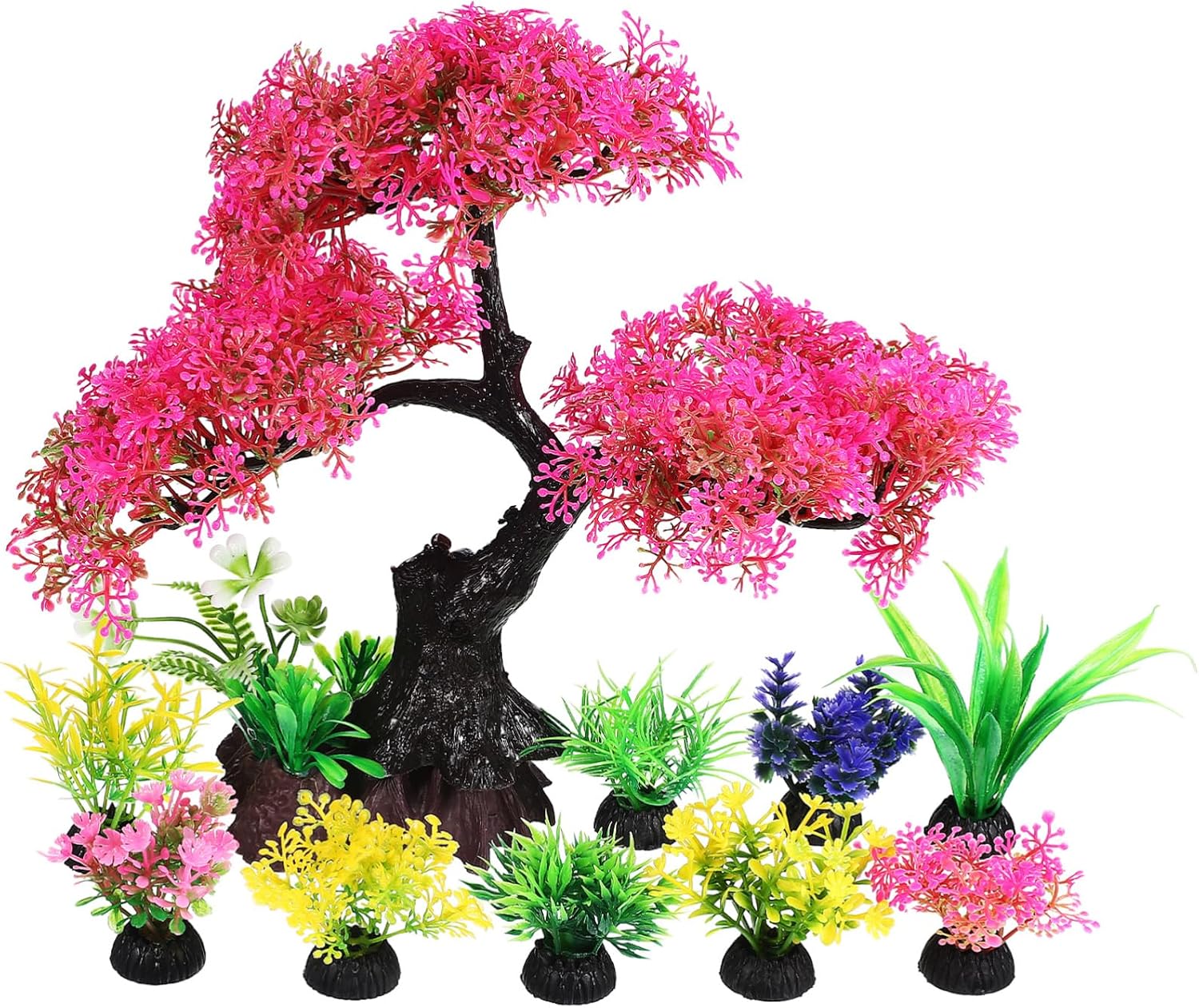10pcs Aquarium Supplies Plastic Fish Tank Plants Realistic Betta Fish Tank Decor Low Maintenance Decor
