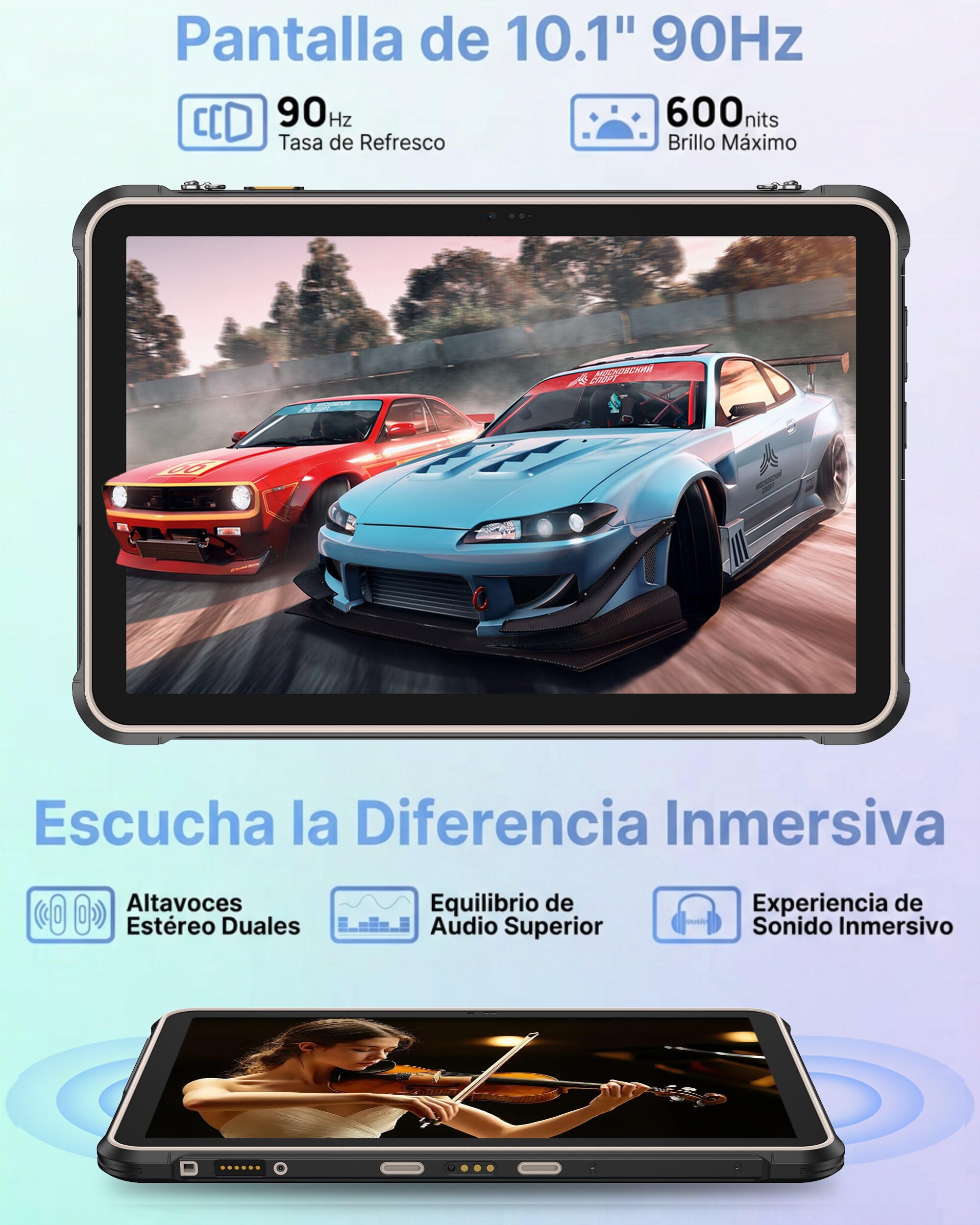 Ulefone Rugking Pad 2 Pro Tablet Rugerizada Android 16, eSIM 16GB RAM + 128GB ROM (TF2TB), 10200mAh Tablet Resistente 90Hz 10,1" 8+48MP, IP68/IP69K, Dual SIM/NFC/GPS/OTG, Amarillo — view 7