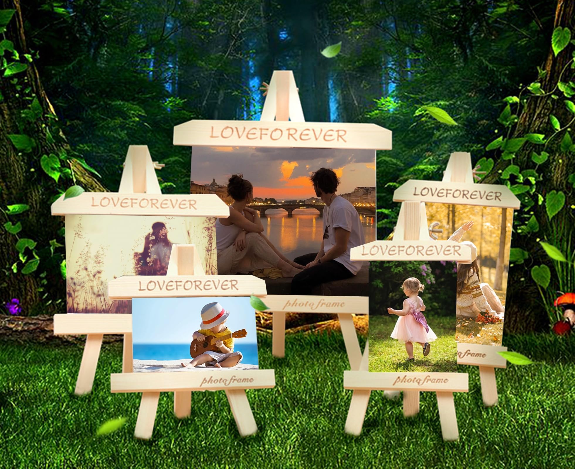Bilderrahmen Zum Hinstellen, Bild 20 x 25 cm Anzeigen, Rechteck LOVEFOREVER Bilderrahmen für Home Decor, Senkrecht, Tischplatte, Holz und Acryl