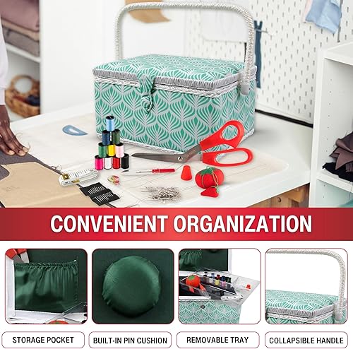 Vista 19 de SINGER Cesta grande, respaldo de costura Nature's Flora con nociones Flora de la naturaleza