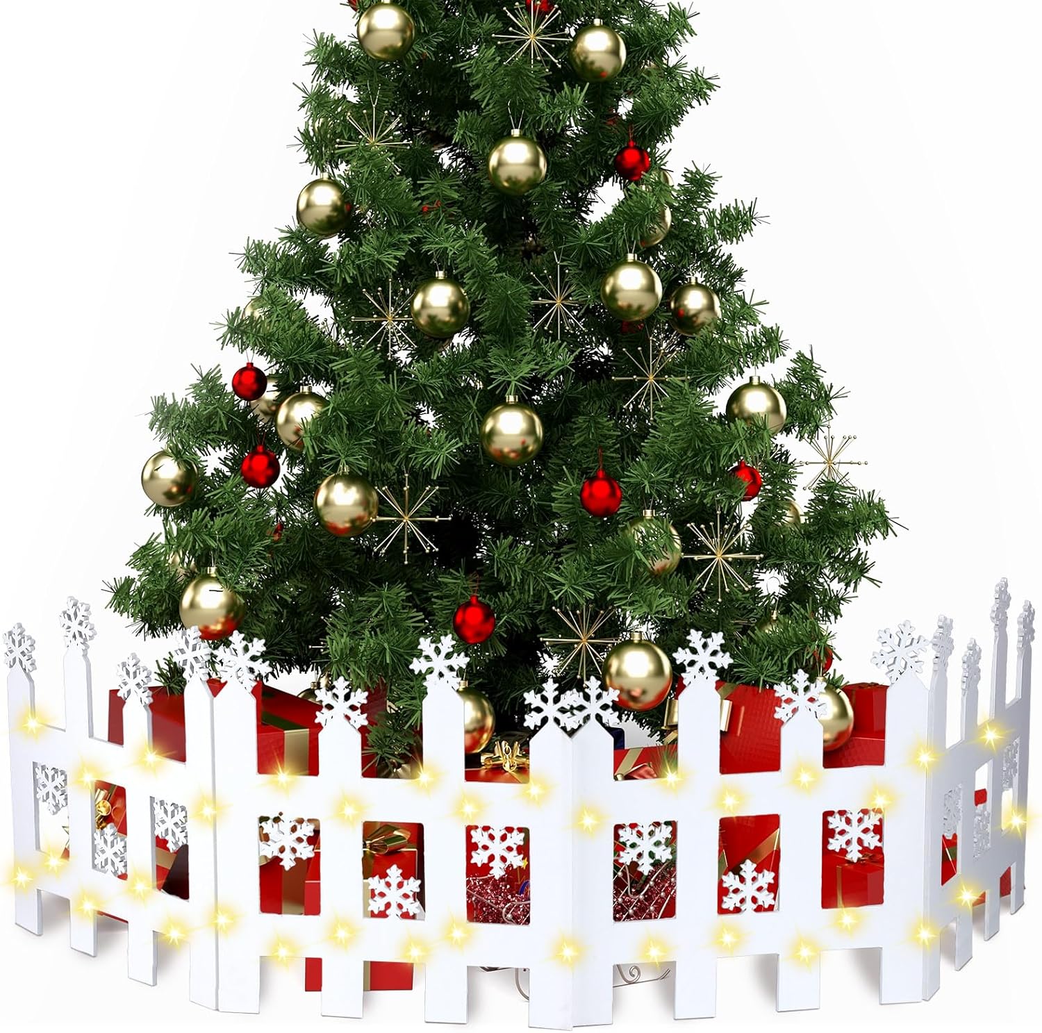 Christmas Wooden Picket Fence Wood Christmas Tree Fence