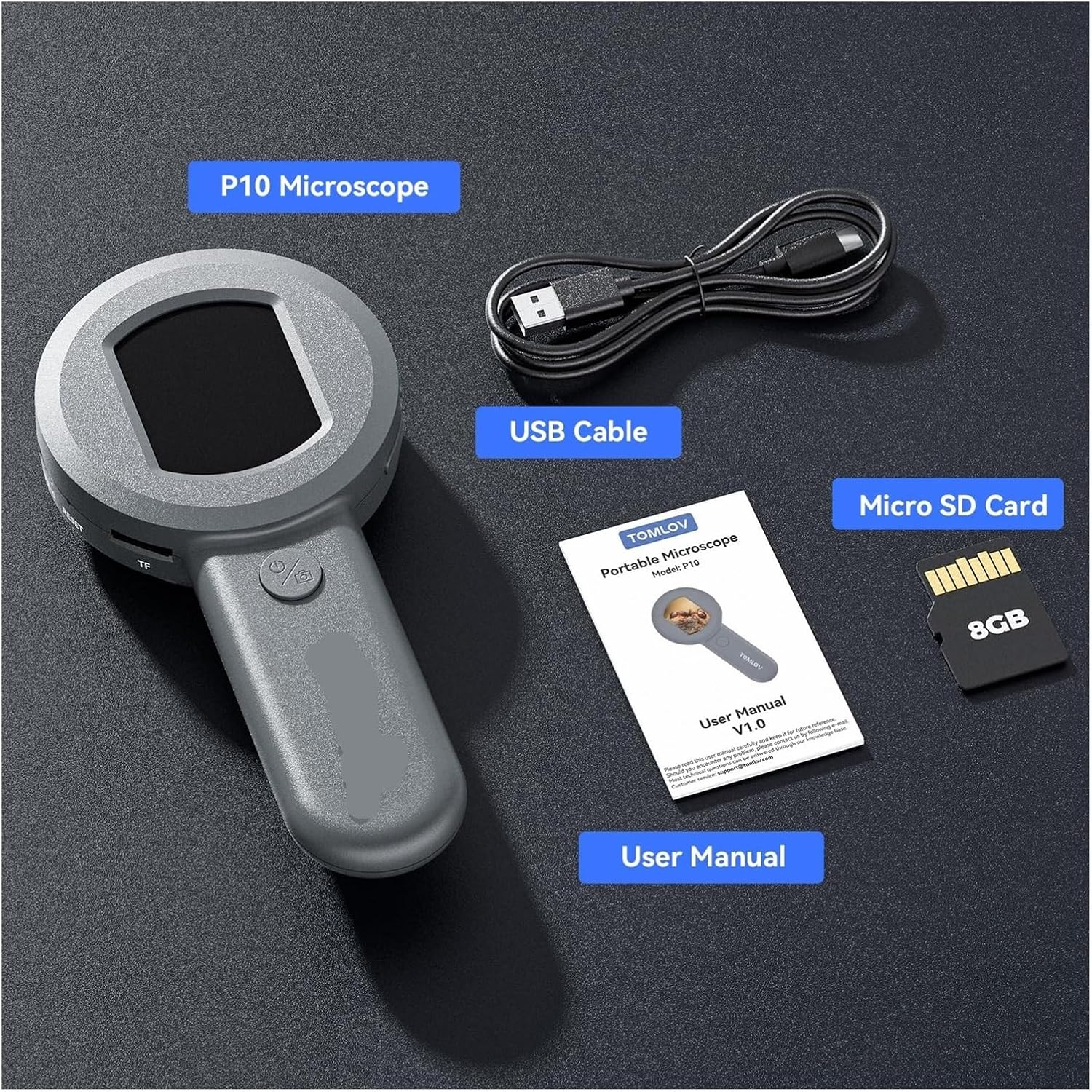 P10 ハンドヘルド顕微鏡 子供用 100倍ポケット拡大鏡 ライト付き ポータブル 宝石用ルーペ スクリーン拡大鏡付き
