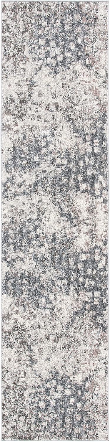 SAFAVIEH Madison Collection Runner Rug - 2'2" x 10', Grey & Beige, Boho Abstract Design, Non-Shedding & Easy Care, Ideal for High Traffic Areas in Living Room, Bedroom (MAD425G)