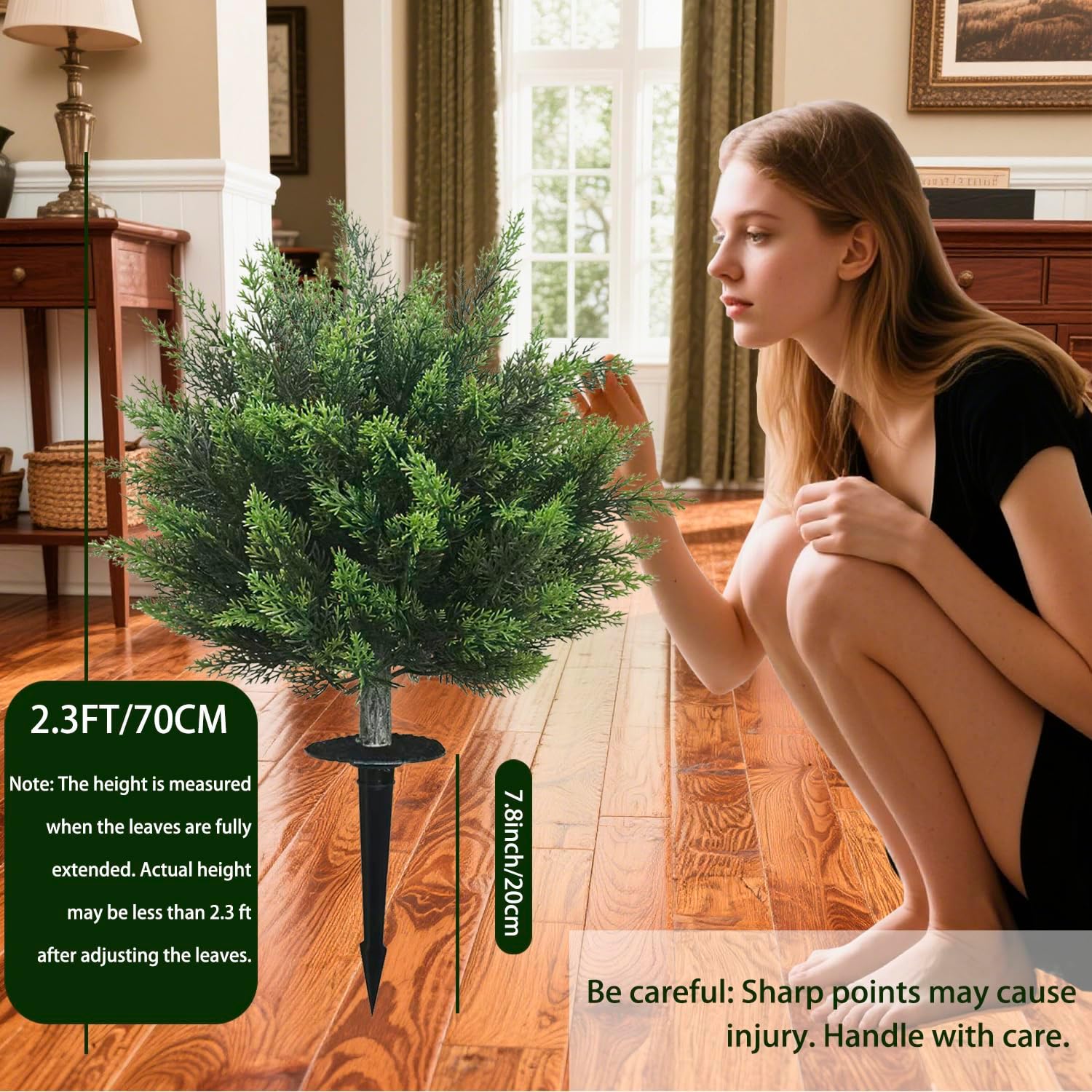 artificial topiary cedar tree 28 inch faux little bush cedar tree uv resistant shrub potted artificial plant for outdoor indoor front porch garden (2 pack) cedar-b