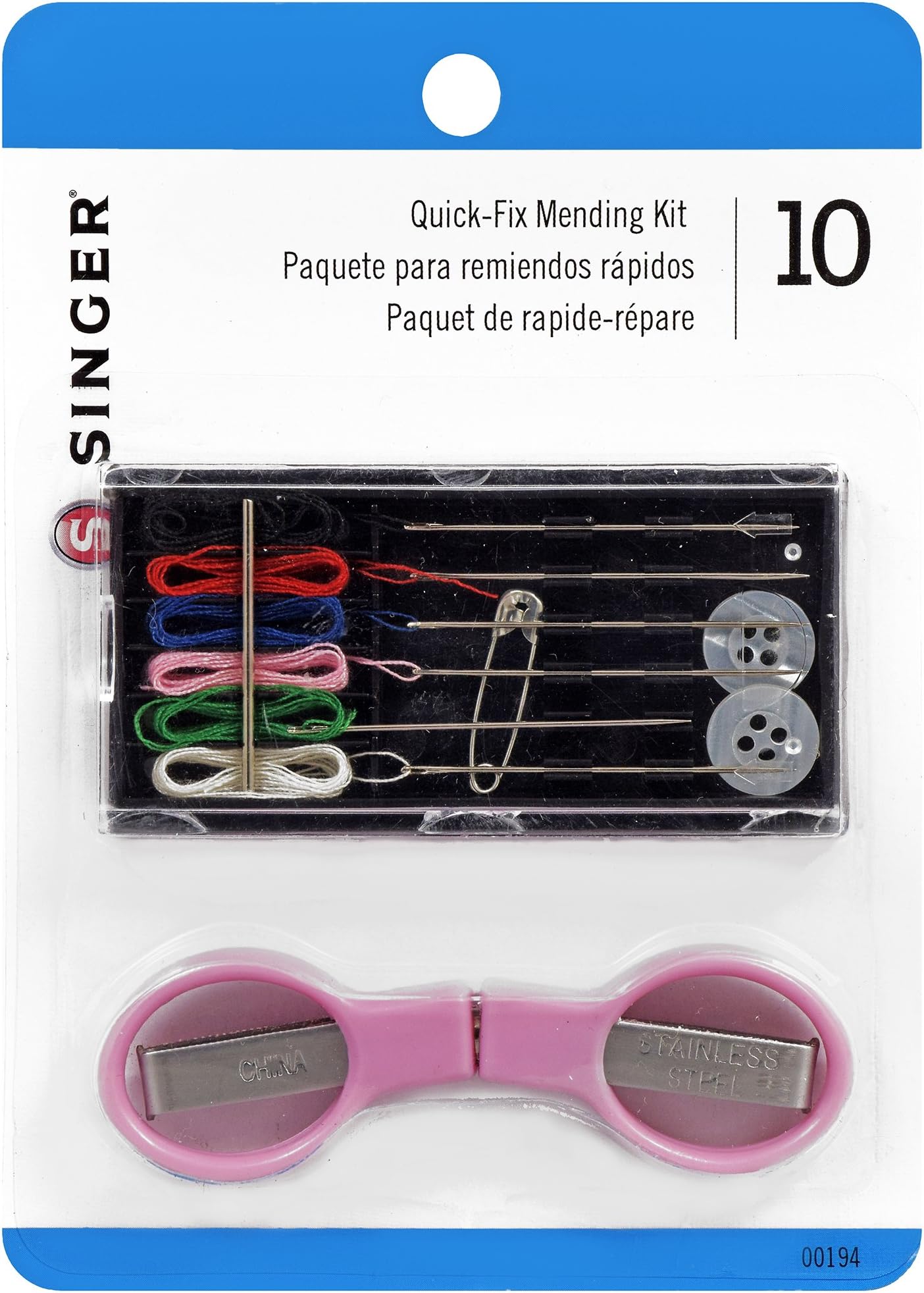SINGER00194 Quick Fix Travel Mending Kit with Threaded Needles,