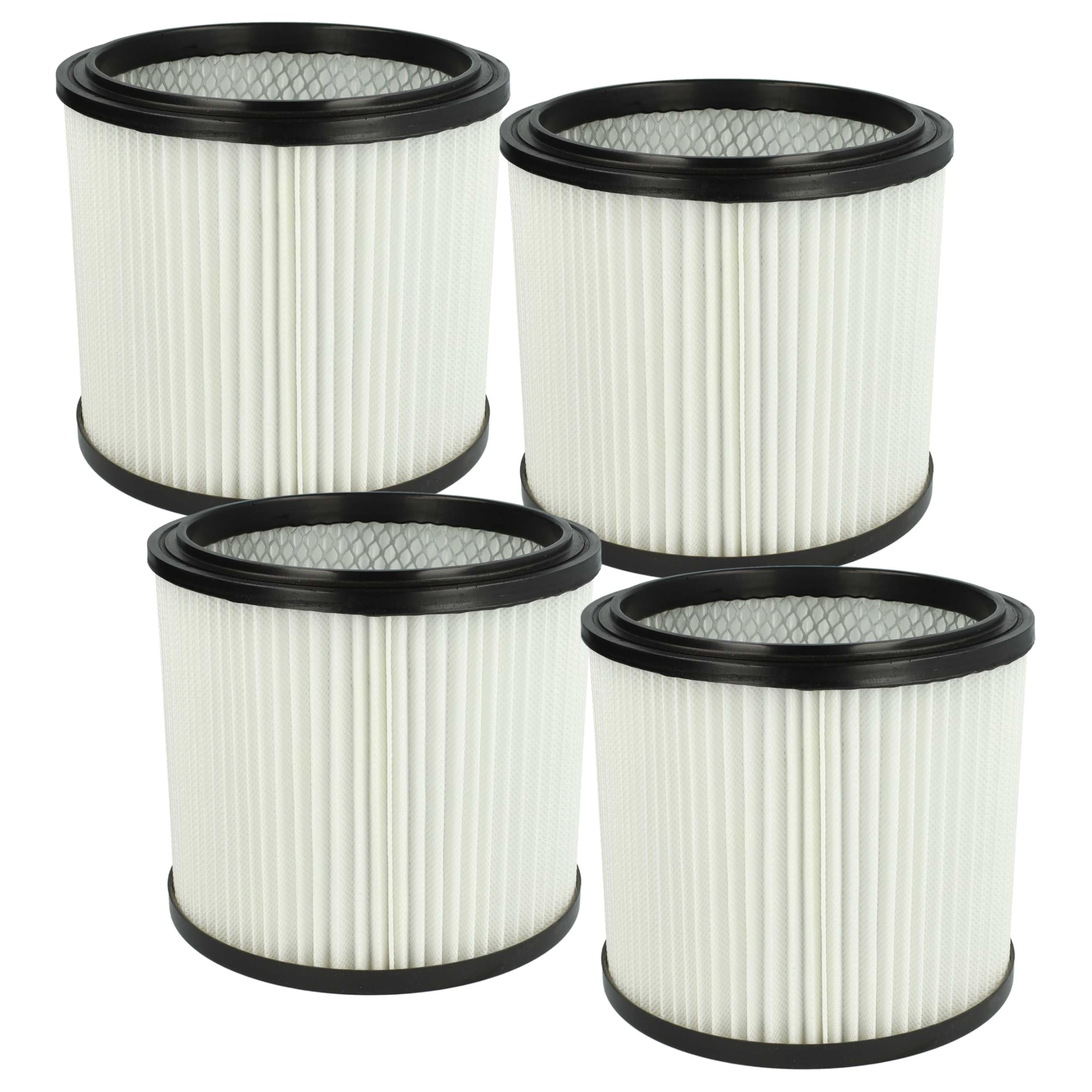 vhbw 4x filtro a pieghe piatte compatibile con Alaska WVC 1600 aspirapolvere - nero/bianco