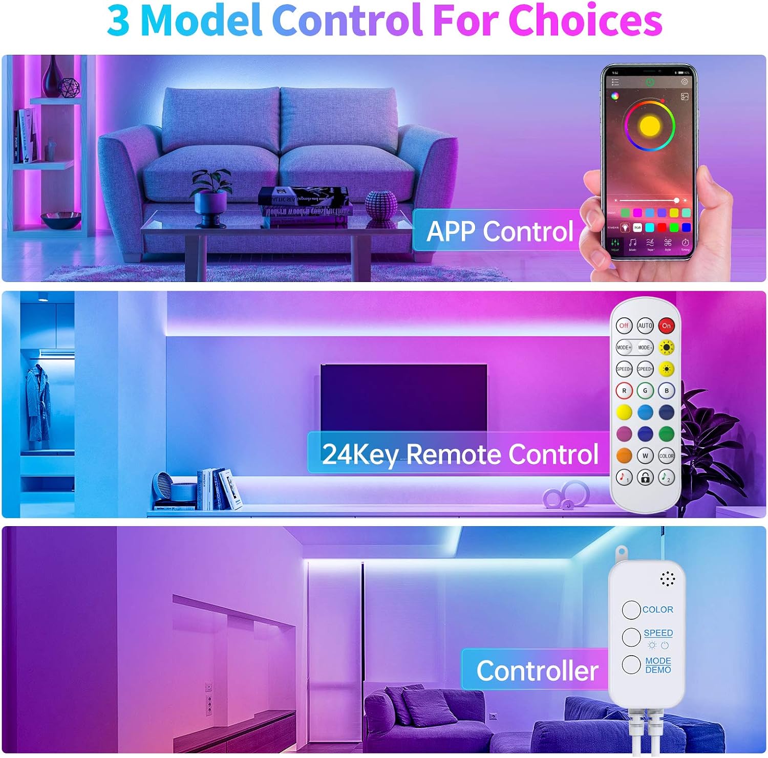 Night Light Bar with APP and Remote Control,Timing Flexible Color 5050 LED for Kitchen,Cupboard,Shelf,TV