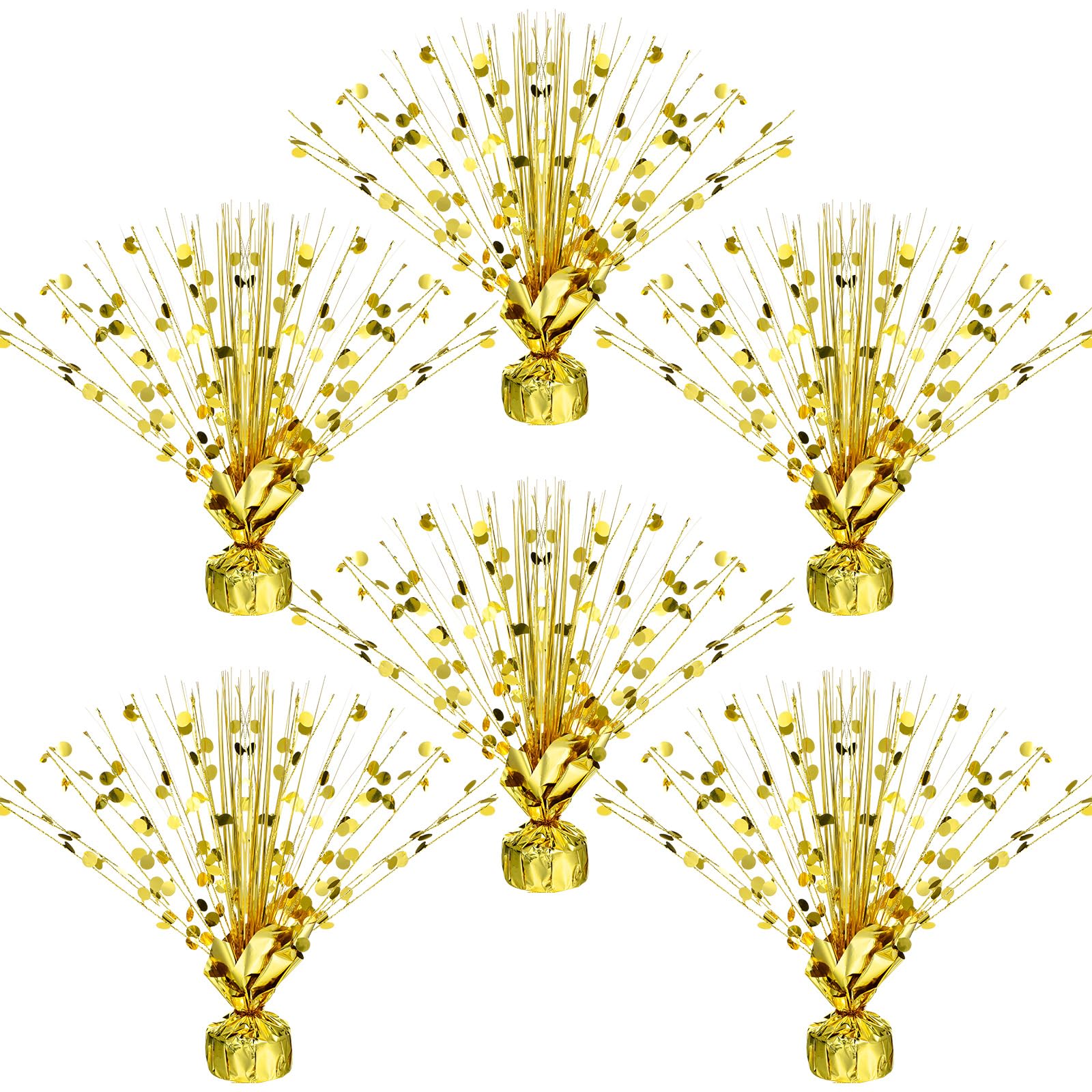 Crowye 6 Pcs Metallic Foil Spray Centerpiece Table Decoration Round Gold Silver Blue Spray Centerpiece for Party Table Decor for Holiday Birthday