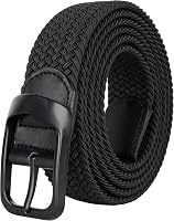 Drizzte Plus Size Elastic Stretch Belt for Big & Tall Men - 43" to 75" No Hole Braided Belt, Comfortable Custom Fit