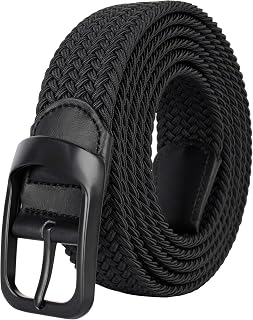 Drizzte Plus Size Elastic Stretch Belt for Big & Tall Men - 43" to 75" No Hole Braided Belt, Comfortable Custom Fit