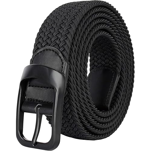Drizzte Plus Size 43'' to 75'' Mens Elastic Stretch Belts Big and Tall Belt
