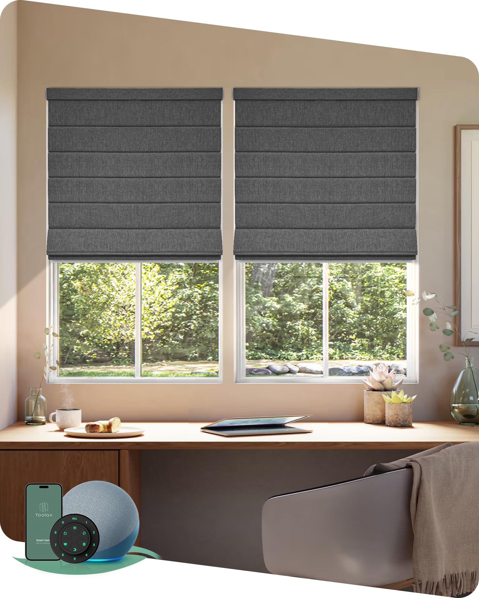 Yoolax Motorized Roman Shades