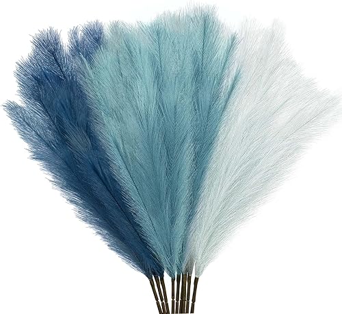 KALYLOC - 9 piezas de césped sintético colorido de las pampas de 3 pies para decoración bohemia, no desprende pelusa, toro artificial esponjoso,