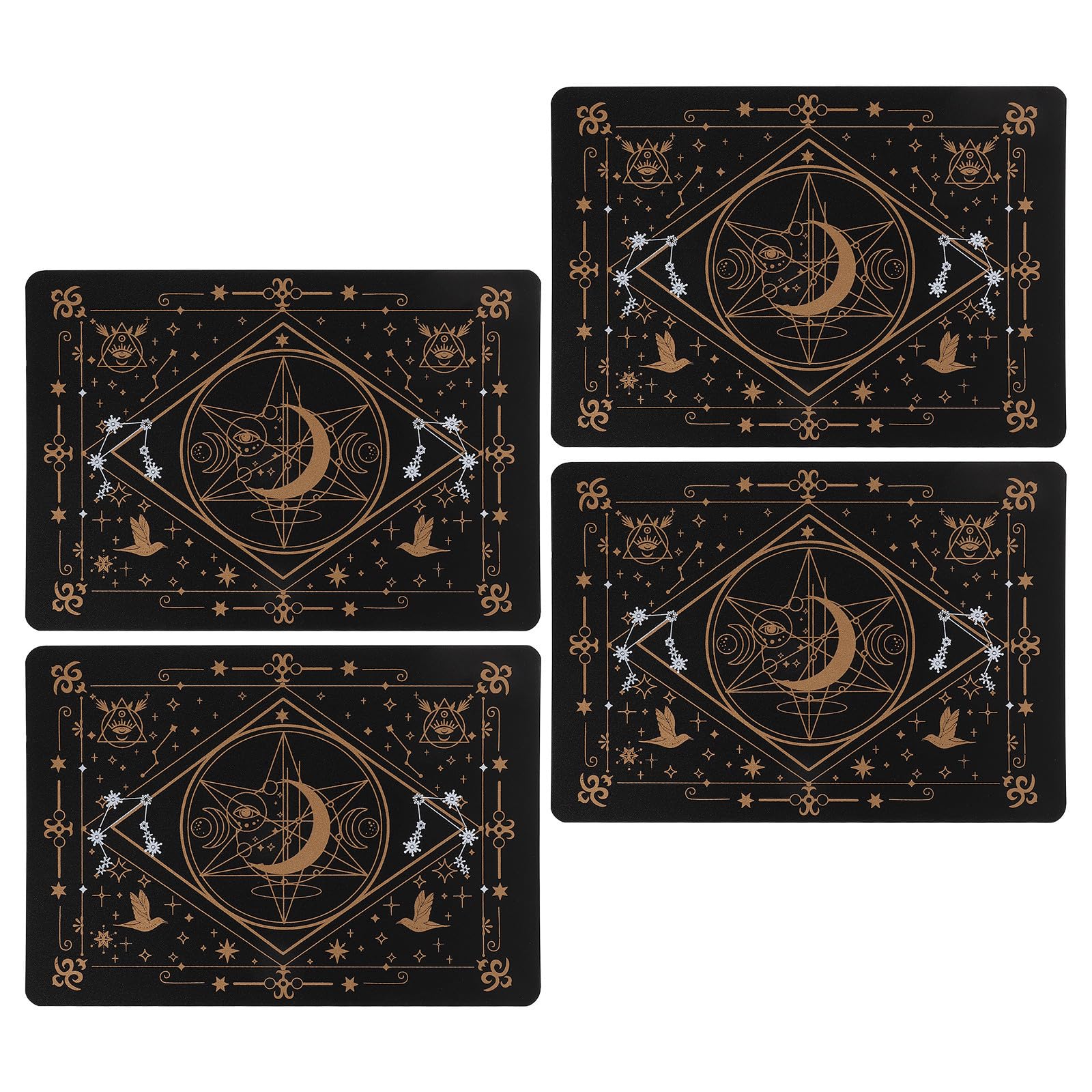 Tapete de corte de PVC negro, protector de escritorio con escala y pack de 4 para manualidades