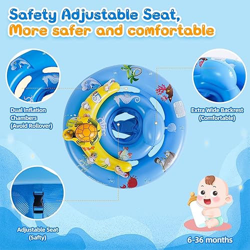 Miniatura 4 de Flotador de piscina para bebé, flotador extra ancho para piscina infantil, flotadores para bebés de 6 a 12 meses, flotador de natación para niños