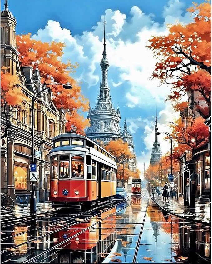 Amazon.com: PRASIO Paint by Numbers Kit for Adults Beginner, Landscape ...