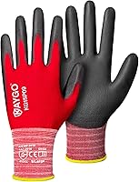 Vista 21 de KAYGO KG15P - Guantes de trabajo con revestimiento de poliuretano, nailon Lite, para la seguridad, revestimiento de poliuretano gris, muñeca de Azul
