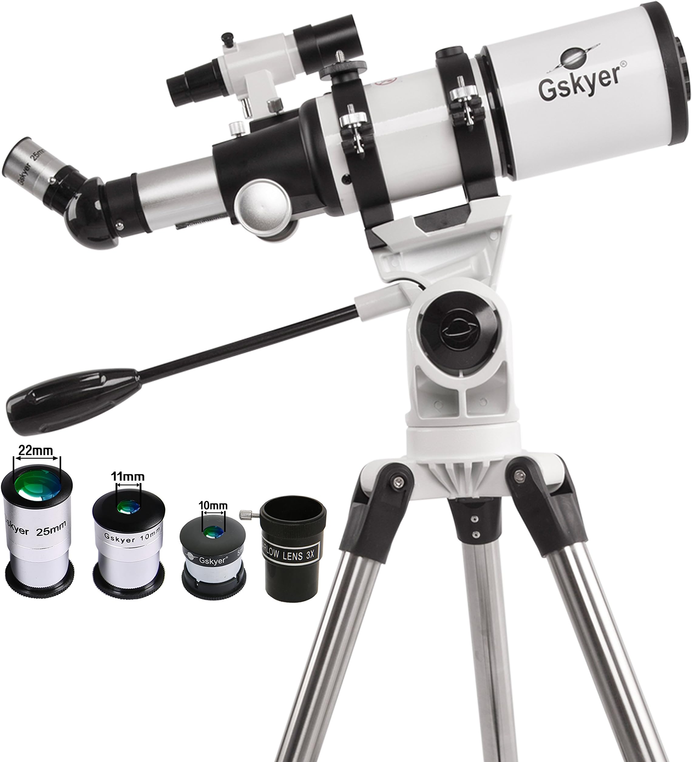 Gskyer 80mm AZ Space Astronomical Refractor Telescope, German Technology Scope, AZ80400, White
