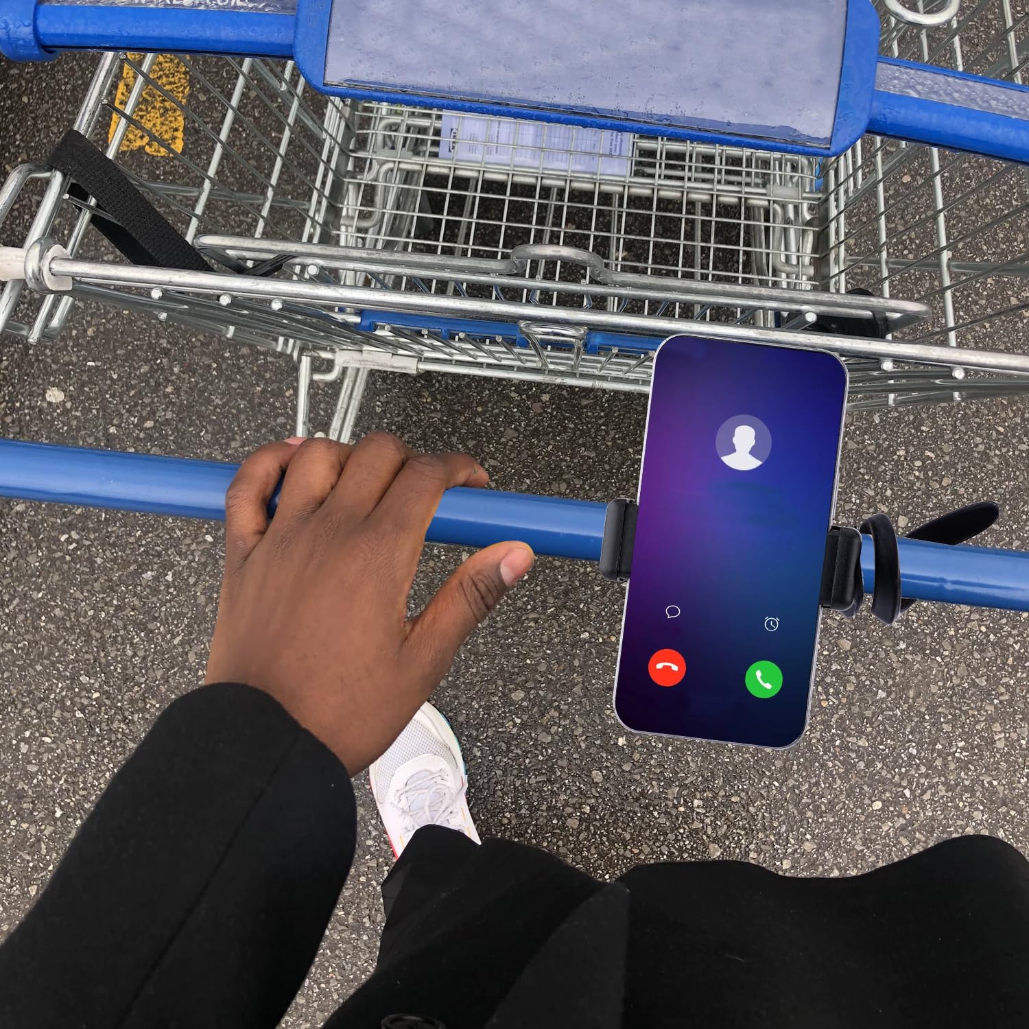 PEUTIER Supporto Cellulare per Passeggino, Flessibile Porta Cellulare per Passeggino con Impugnatura per Braccio Antiscivolo Lega Morbida GoPro Morsetto per Telefono per Passeggino Scrivania