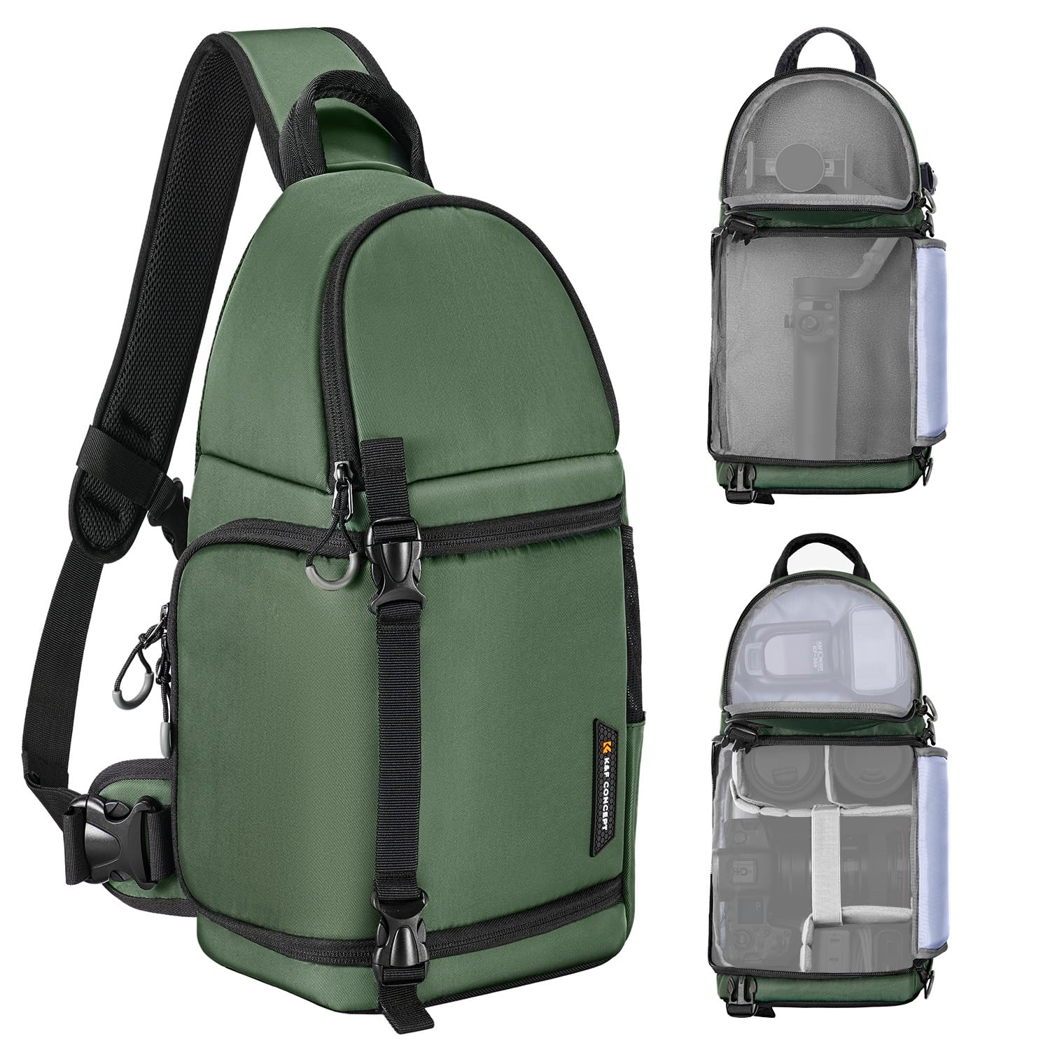 K&F CONCEPT Camera Sling Bag Crossbody Bag Camera Shoulder Backpack DSLR/SLR/Mirrorless Photography Bags Compatible with Canon/Nikon/Sony/Fuji/Gopro/DJI
