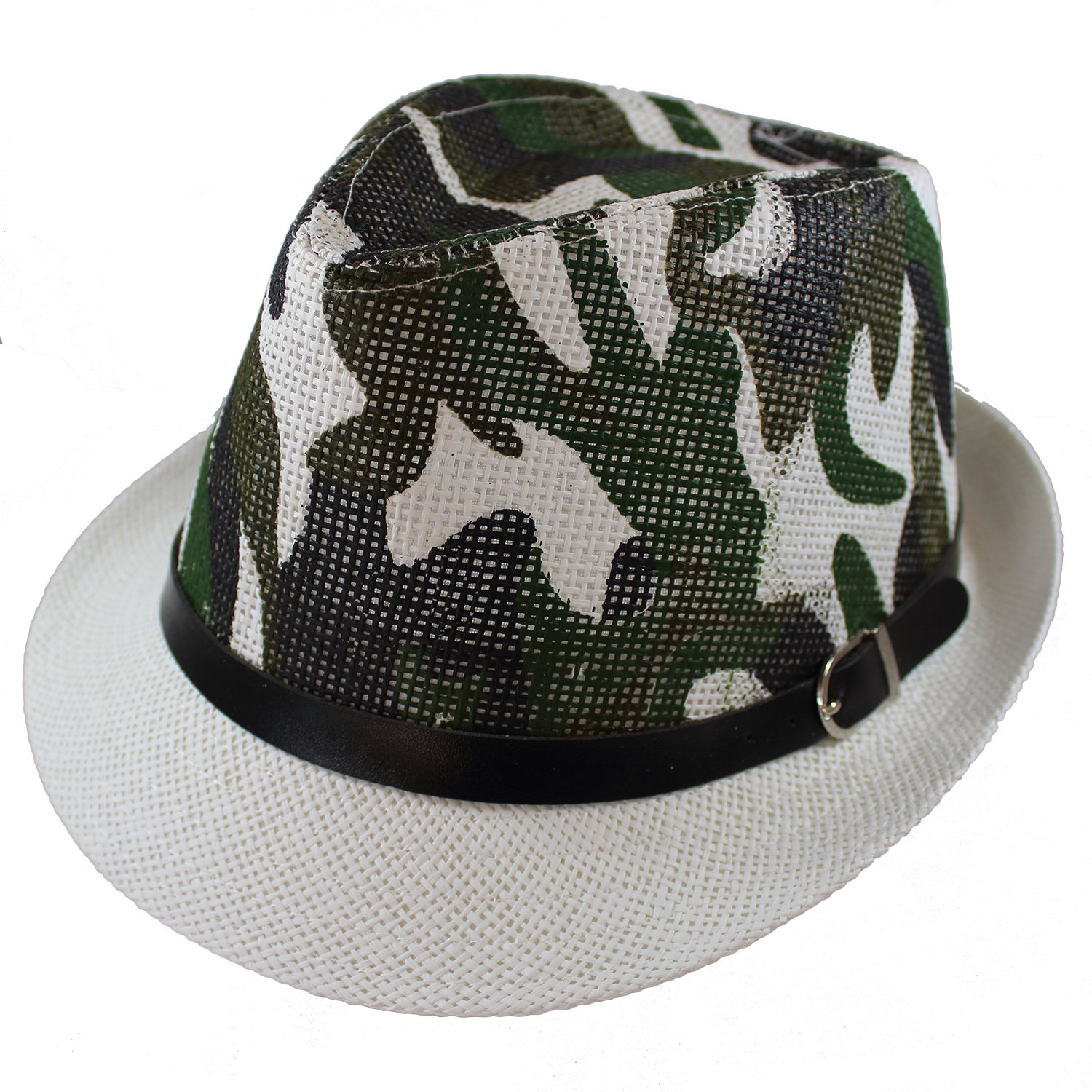 Gelante Summer Fedora Panama Straw Hats with Black Band