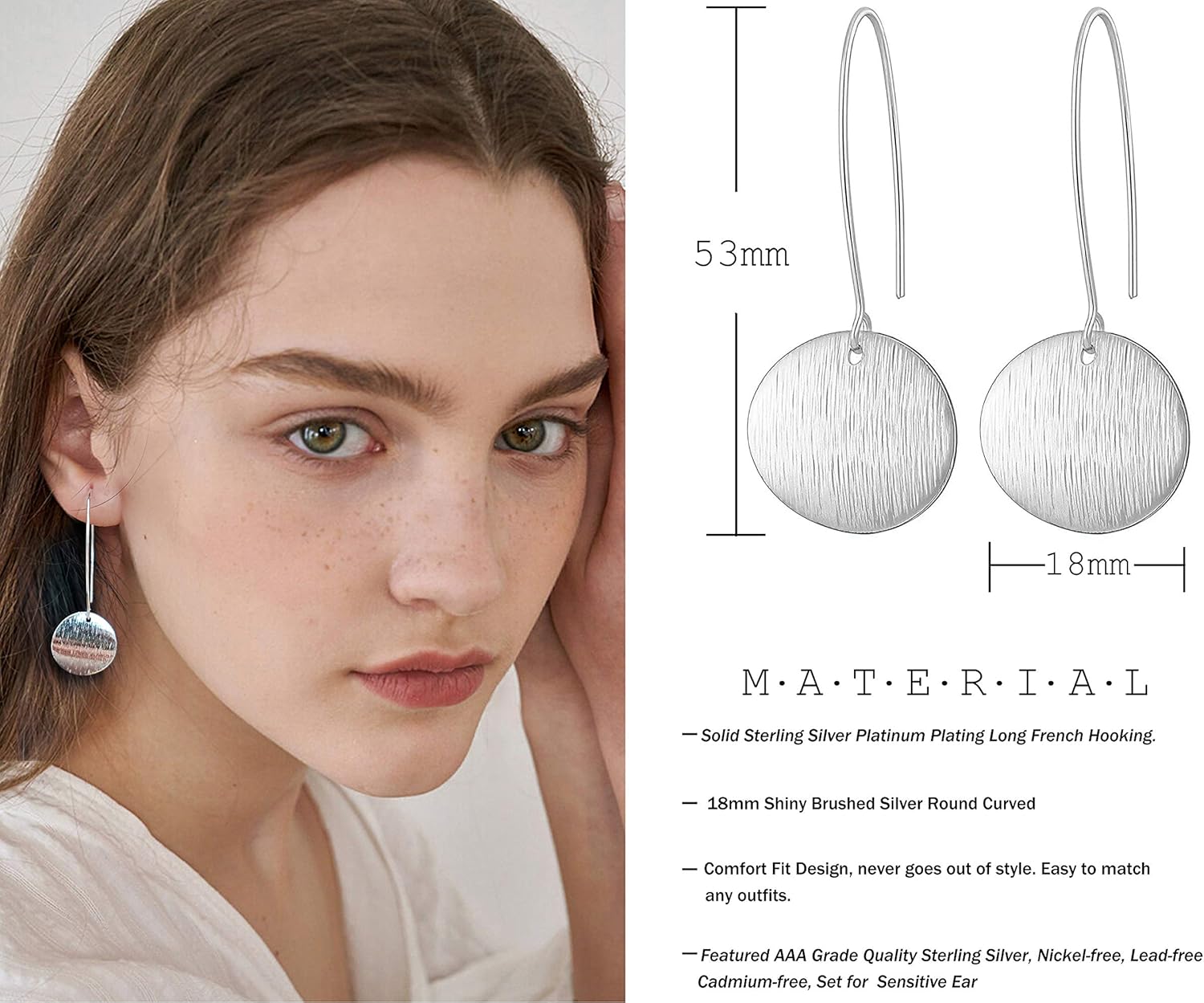 Gold Circle Disc Dangle Drop Earrings for Women Lightweight Small Round Hoop Statement Earrings Minimalist Jewelry for Women Gift for Her - Image 4