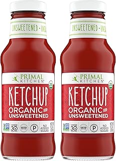 Organic Unsweetened Ketchup, No Cane Sugar or Artificial Sweeteners, 11.3 oz, Pack of 2