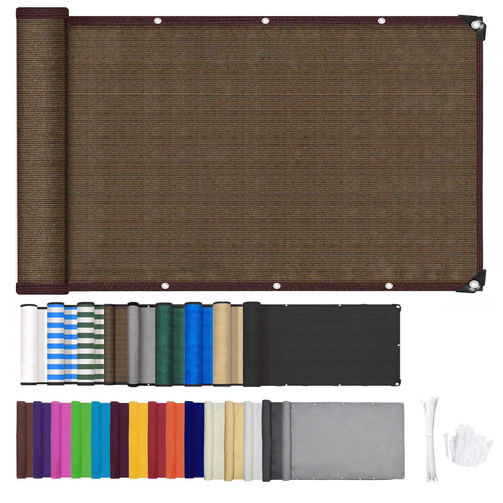 ZHhan Balcony Privacy Screen Wind and UV Protection Balcony Screening for Deck, Backyard, Patio, Balcony, Includes Cable Ties 8 Days Delivered 9 Colors 377 Sizes — image 1