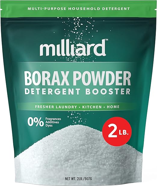 Milliard Borax Powder - Pure Multipurpose Cleaning Agent, Laundry Detergent Booster (2 lb)