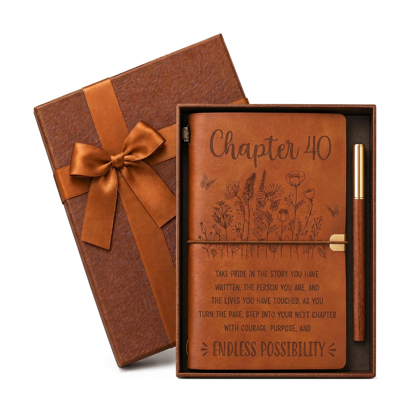 SIMDAO 50th Birthday Gifts for Women, Journal Gift Set with Pen and Brown Gift Box, Birthday Gift for Mum, Wife, Sister, Best Friend, Women Birthday Present (Brown, 50th Birthday)