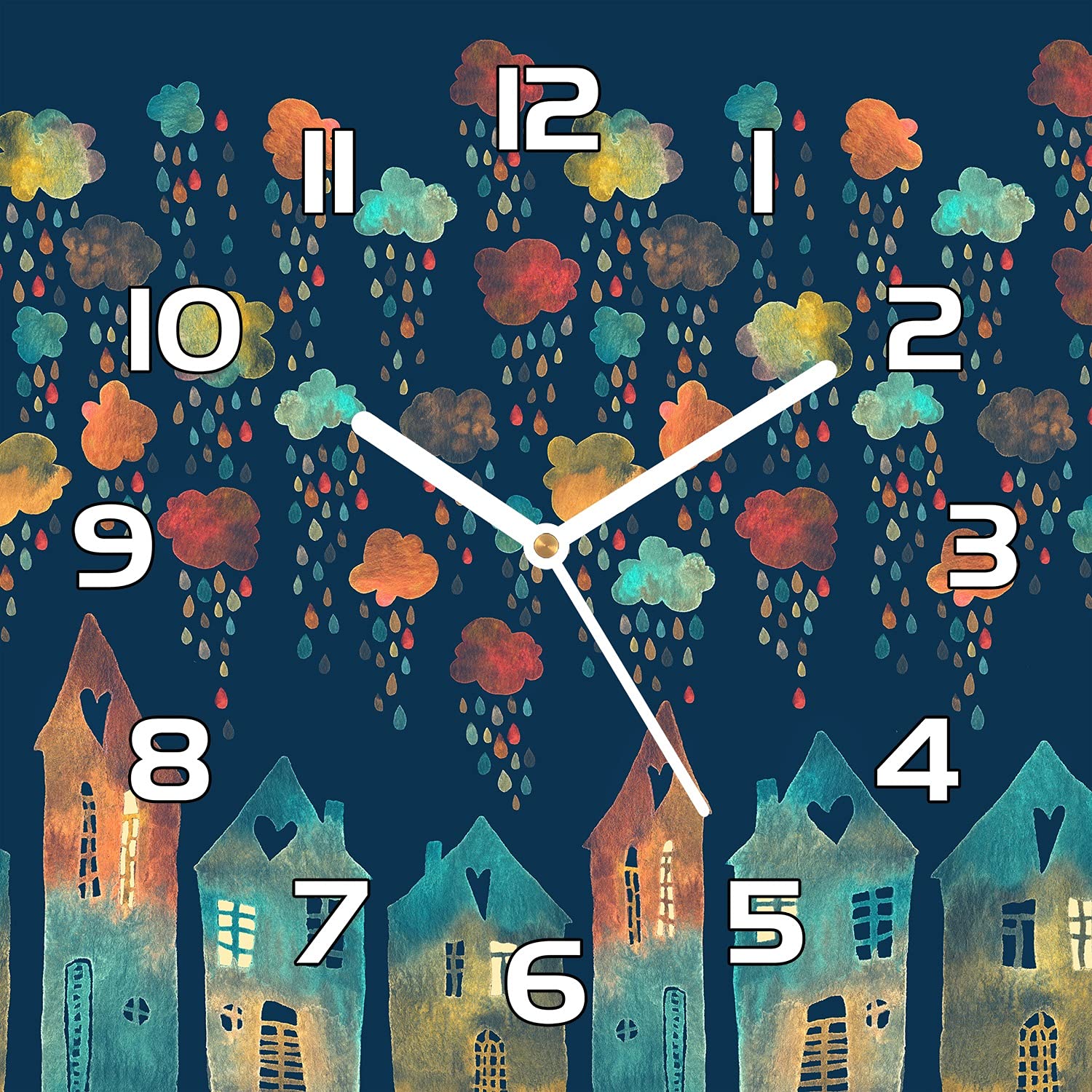 Horloge en Verre Coloray 30x30 cm pour Ne Plus Rater l'Heure dans une Cuisine Moderne