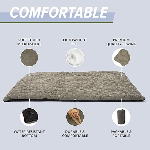 Miniatura 4 de Meadowlark Cama para perros al aire libre (28 x 36 x 2 pulgadas), parte inferior repelente al agua, alfombra para perros, alfombra para mascotas,