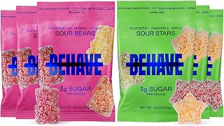 BEHAVE Low Sugar Gummy Candy (Sour Variety 6-Pack) | Keto, Diabetic Friendly, High Fiber, Gluten-Free & Non-GMO