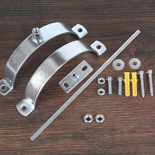 Miniatura 4 de 2 soportes de tubo de chimenea de 10 pulgadas, soporte de pared para tubo de chimenea, colgador de tubo de estufa, correa de pared de ventilación B,