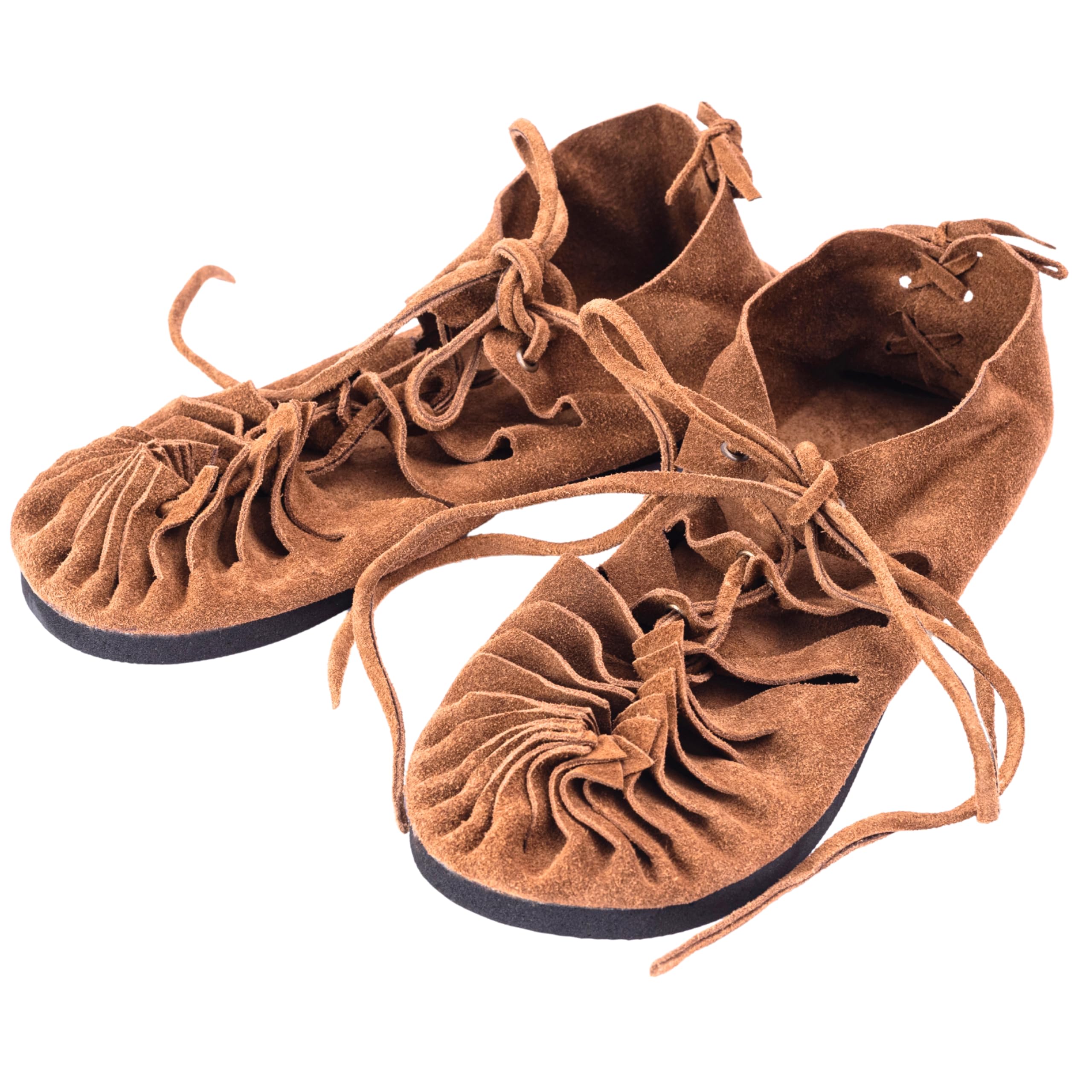 Sandalias romanas con cordones, estilo medieval, de piel, para verano, hippie, playa, unisex, para vacaciones