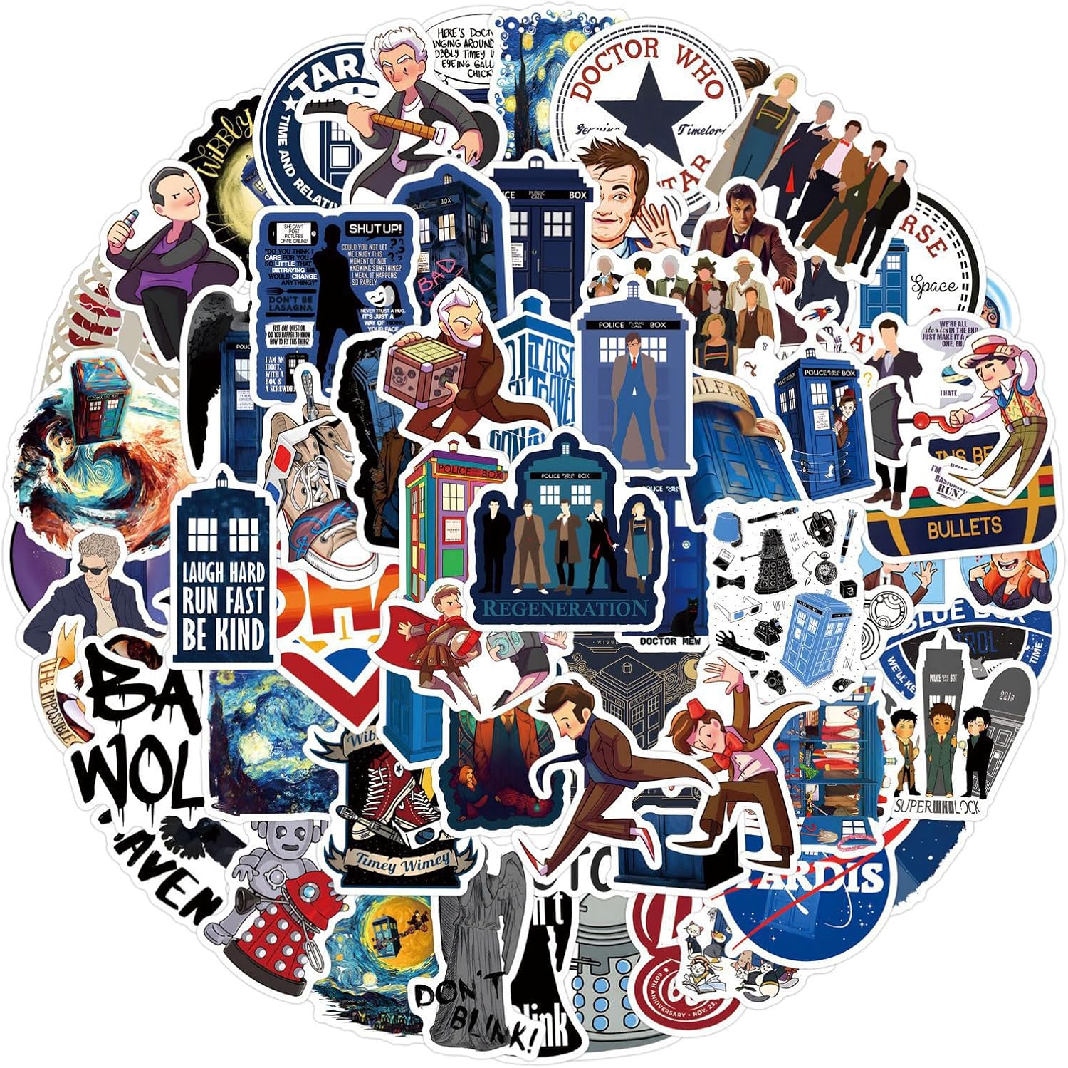 Doctor Who Stickers 110pcs Decals for Laptops Water Bottles Toys and Gifts for Teens,Girls,Perfect for Laptop,Phone,Skateboard,Travel| Extra Durable Vinyl (DR100) - Image 9