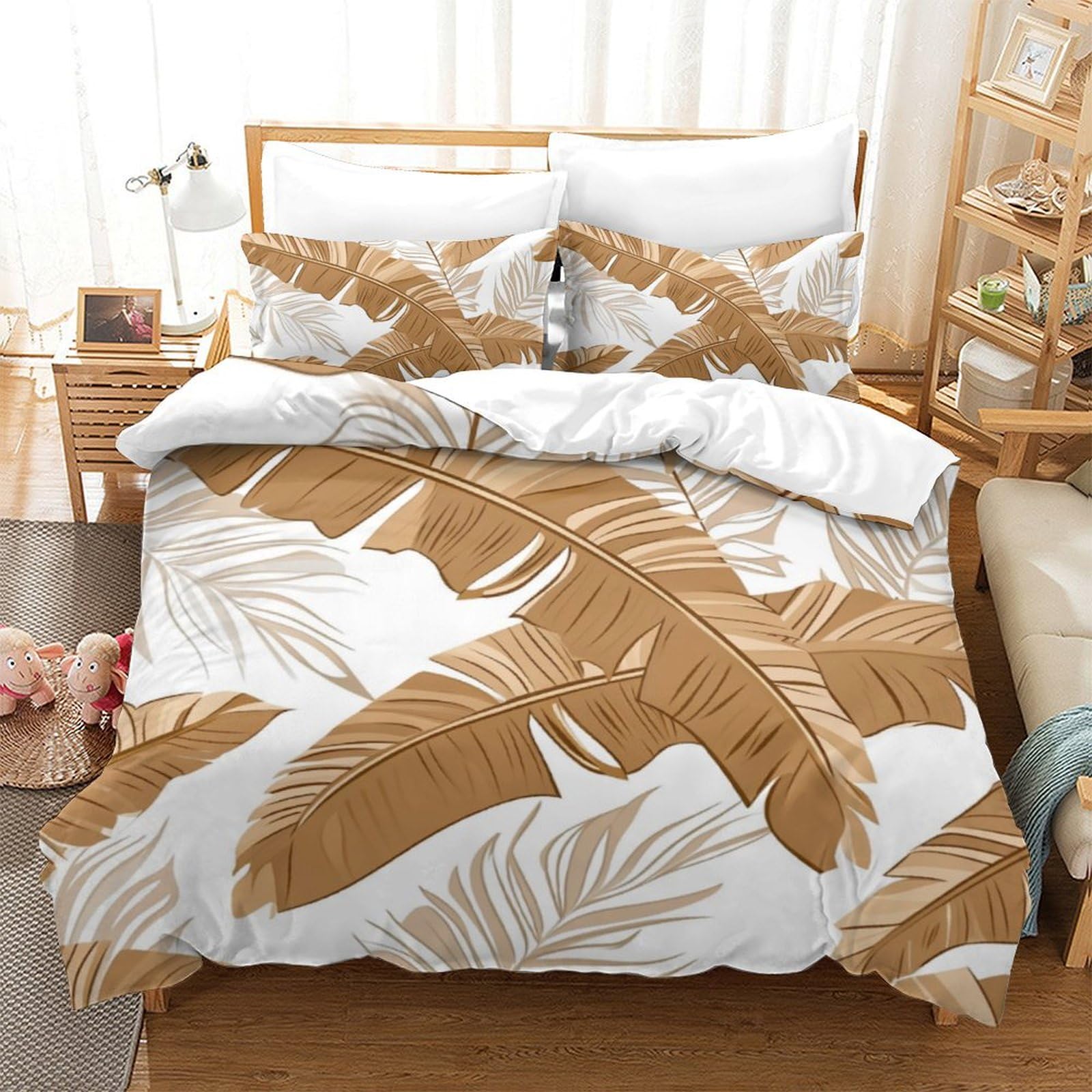 Housse de couette respirante 3 pièces 220x240 cm parure de lit adulte et garçons