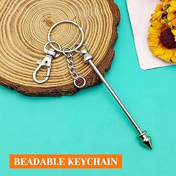 Amazon.co.jp: ビーズ付きキーチェーンバー、シルバービーズ